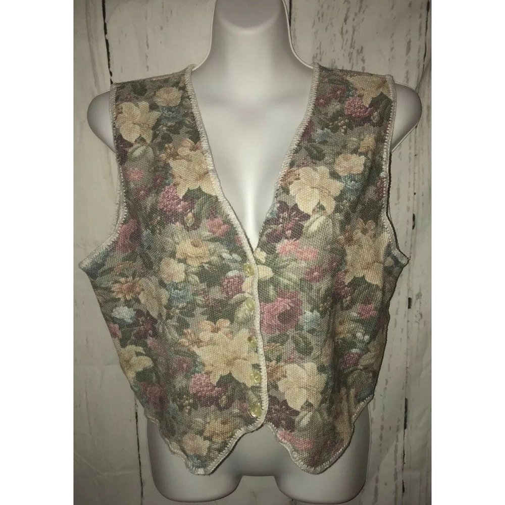 Margules Sz L Vintage Sweater Vest Multi Colored